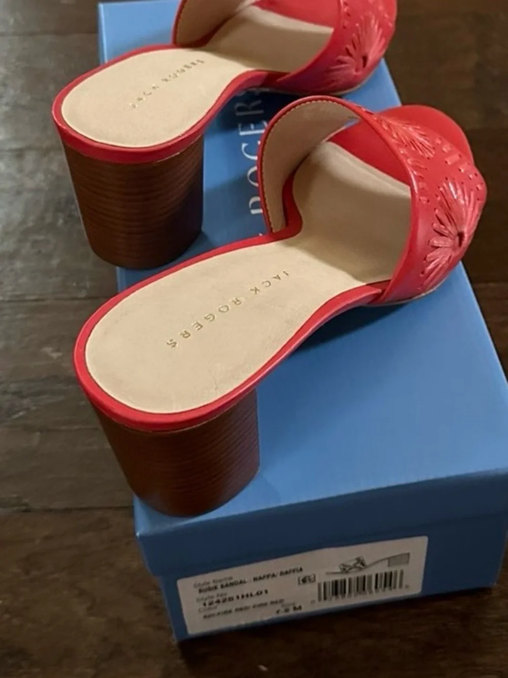 JACK ROGERS Susie Block Heel red size 7.5-Brand new